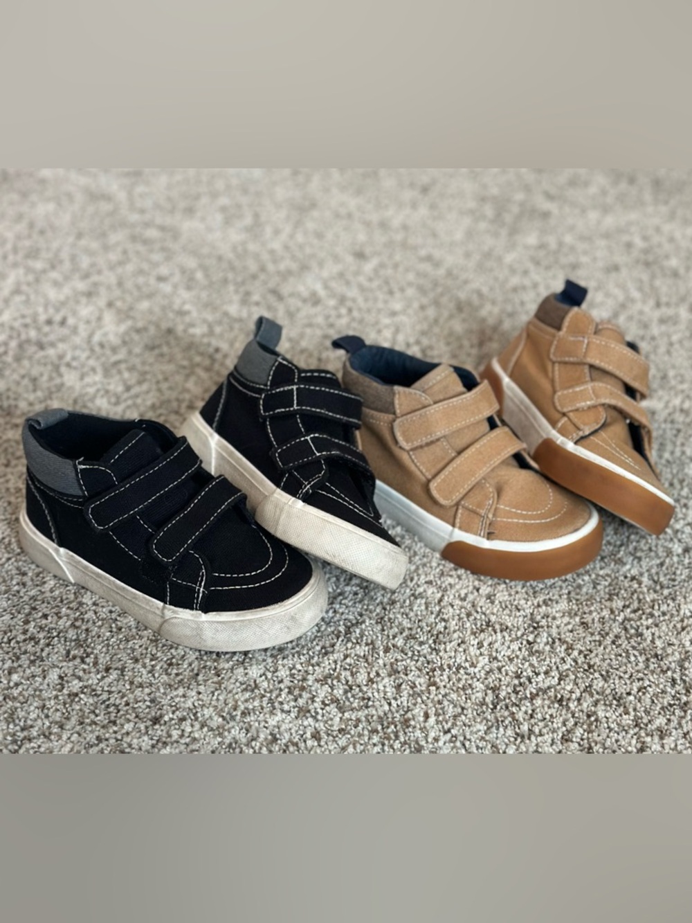 Old Navy Kids Black and Tan Velcro High-Top Sneakers